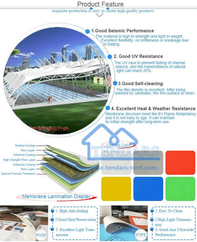 Resort hotel tent material
