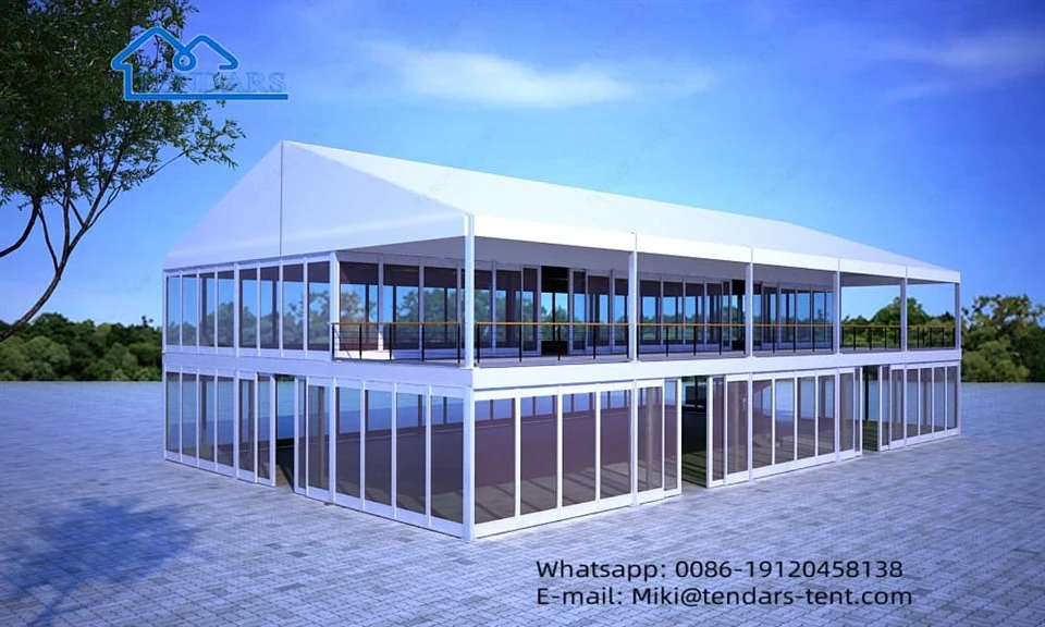 15×25m Puball Dúbailte-Decker Marquee